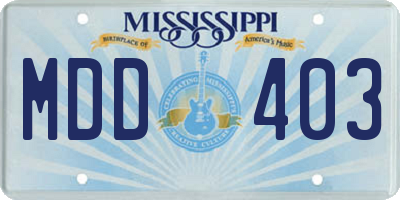 MS license plate MDD403