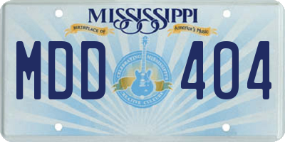 MS license plate MDD404