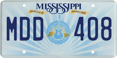 MS license plate MDD408