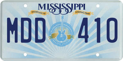 MS license plate MDD410