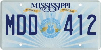 MS license plate MDD412