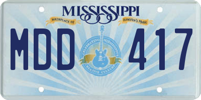 MS license plate MDD417