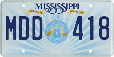 MS license plate MDD418
