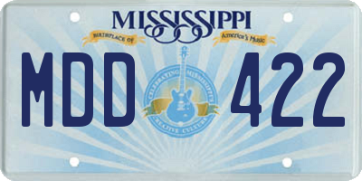 MS license plate MDD422