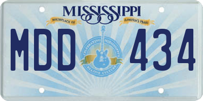 MS license plate MDD434