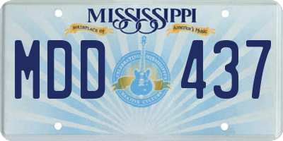 MS license plate MDD437