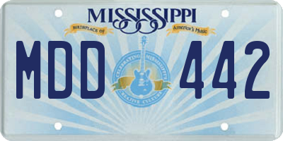 MS license plate MDD442