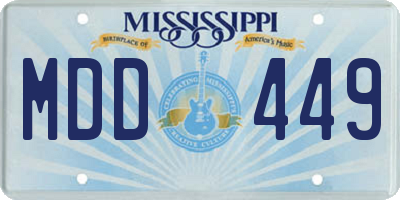 MS license plate MDD449
