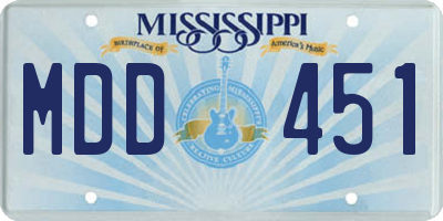MS license plate MDD451