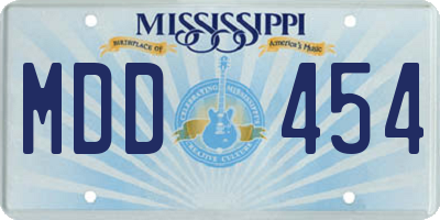 MS license plate MDD454