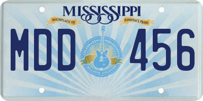 MS license plate MDD456