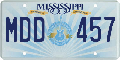 MS license plate MDD457