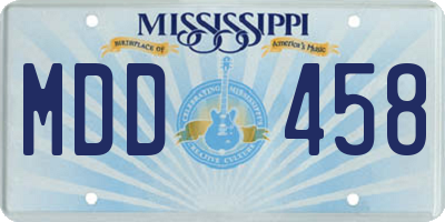 MS license plate MDD458