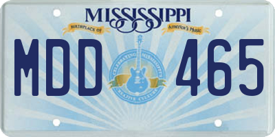 MS license plate MDD465