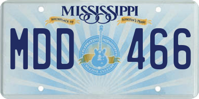 MS license plate MDD466