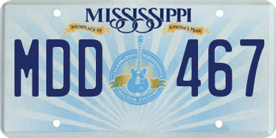 MS license plate MDD467