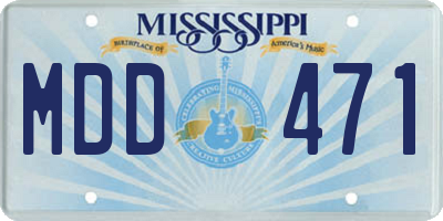 MS license plate MDD471