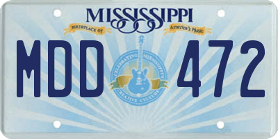 MS license plate MDD472