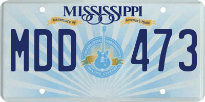 MS license plate MDD473