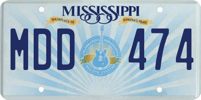MS license plate MDD474