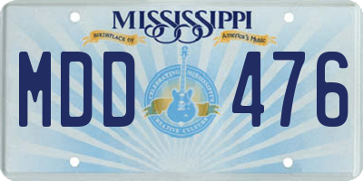 MS license plate MDD476