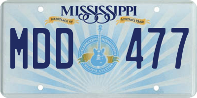 MS license plate MDD477