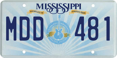 MS license plate MDD481
