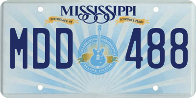 MS license plate MDD488