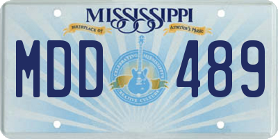 MS license plate MDD489