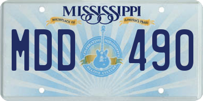 MS license plate MDD490