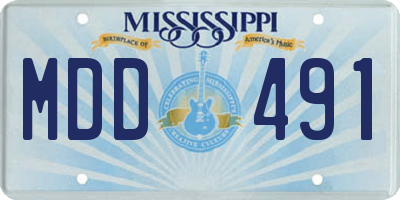 MS license plate MDD491