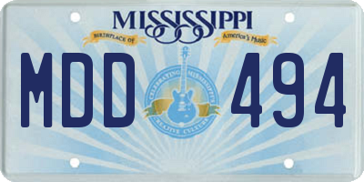 MS license plate MDD494