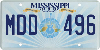MS license plate MDD496