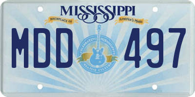 MS license plate MDD497