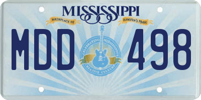 MS license plate MDD498