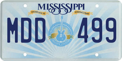 MS license plate MDD499
