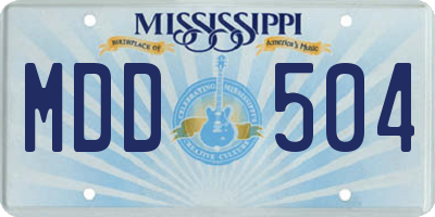 MS license plate MDD504