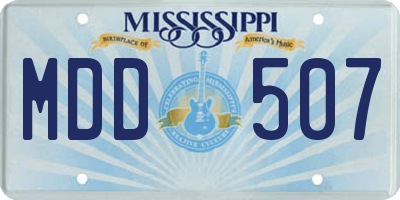MS license plate MDD507
