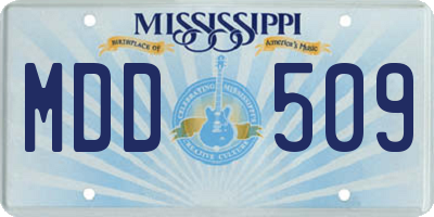 MS license plate MDD509