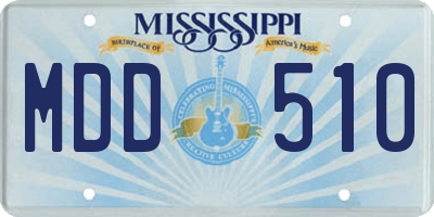 MS license plate MDD510
