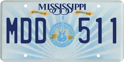 MS license plate MDD511