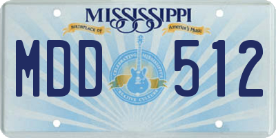 MS license plate MDD512