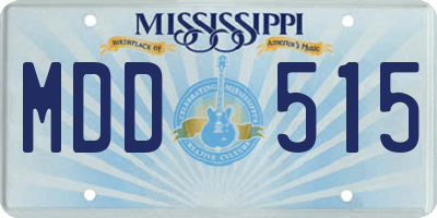 MS license plate MDD515