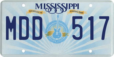 MS license plate MDD517