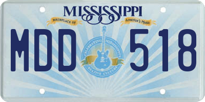 MS license plate MDD518