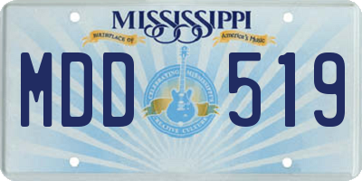 MS license plate MDD519