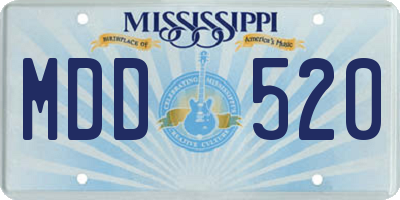 MS license plate MDD520