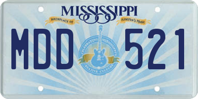MS license plate MDD521
