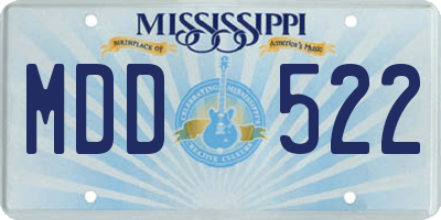 MS license plate MDD522