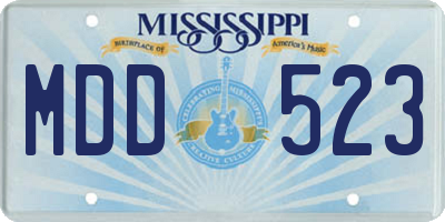 MS license plate MDD523